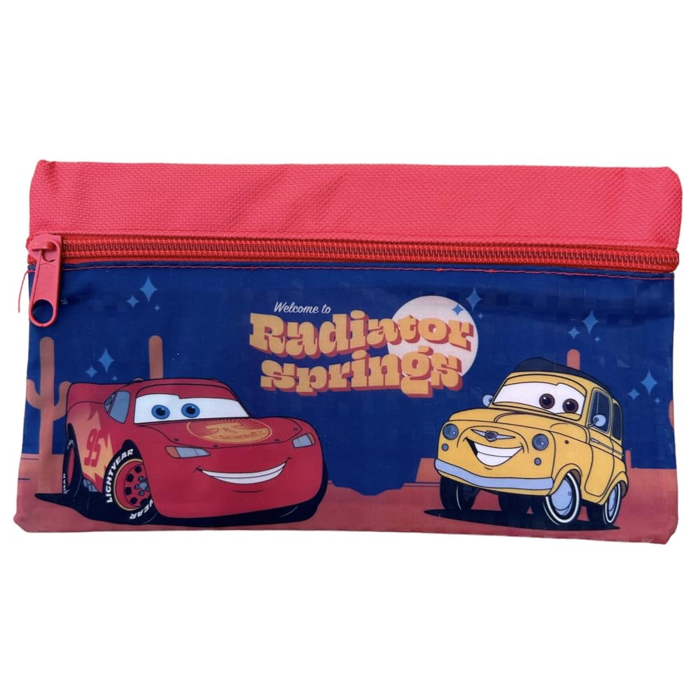 Tombolino School Pencil Case, School Stationery Bag, Pencil Case, Pencil Holder, Colours, red, 21 x 11 x 1 cm, Cars