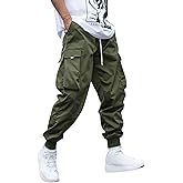 ZAFUL Men's Streetwear Cargo Pants with Flap Pockets & Drawstring Elastic Waist - Casual & Techwear Joggers