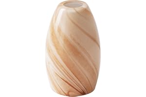 MIAOMEIO Fixture Replacement Globe Shade,Lampshade for E26 Base 1-5/8 Inch Fitter, Color Art Glass Oval Lampshade Cover for Pendant Kitchen Wall Sconce Chandelier Vanity Light (1, Brown and White)