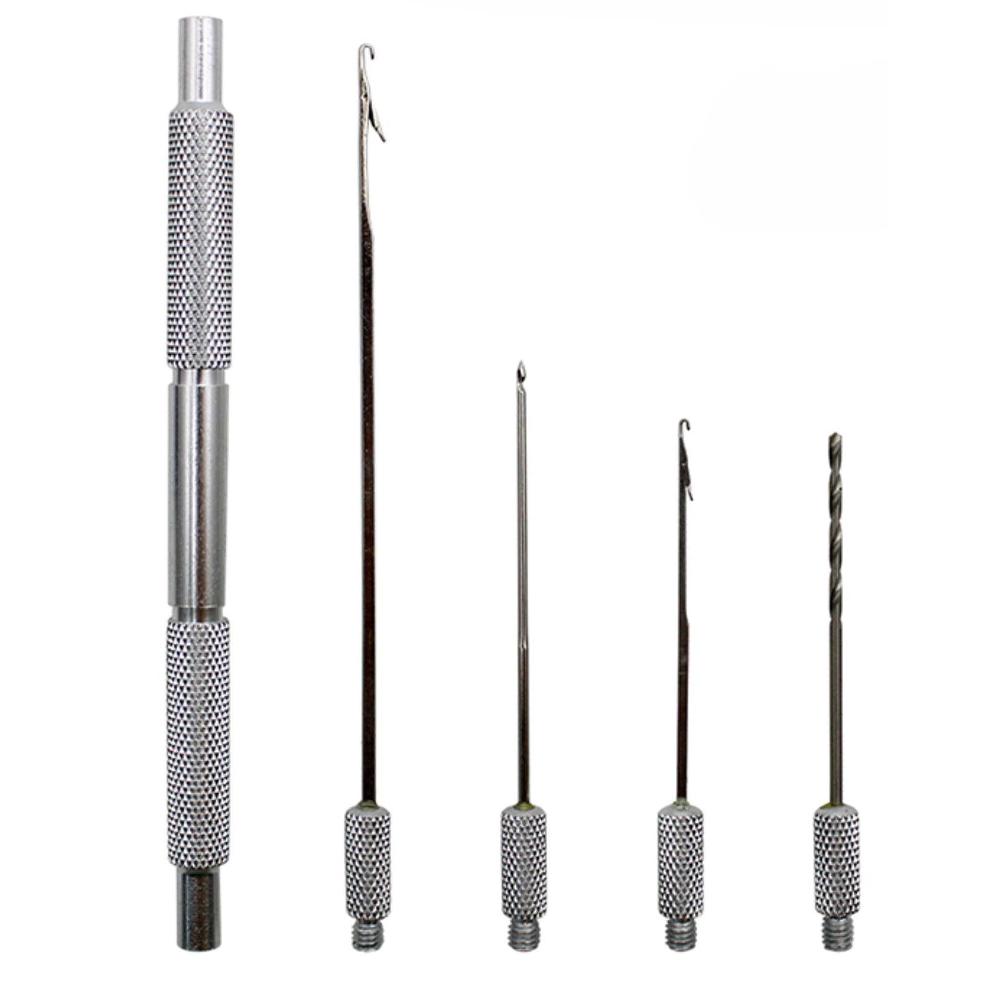 Baiting Needle 4 in 1 Carp Fishing Tool Set – Stainless Steel Boilie Rig Needles with Aluminium Handle for Carp, Coarse & Sea Fishing Tackle – Boilies, Worms, Pellets & Rig Making Kit