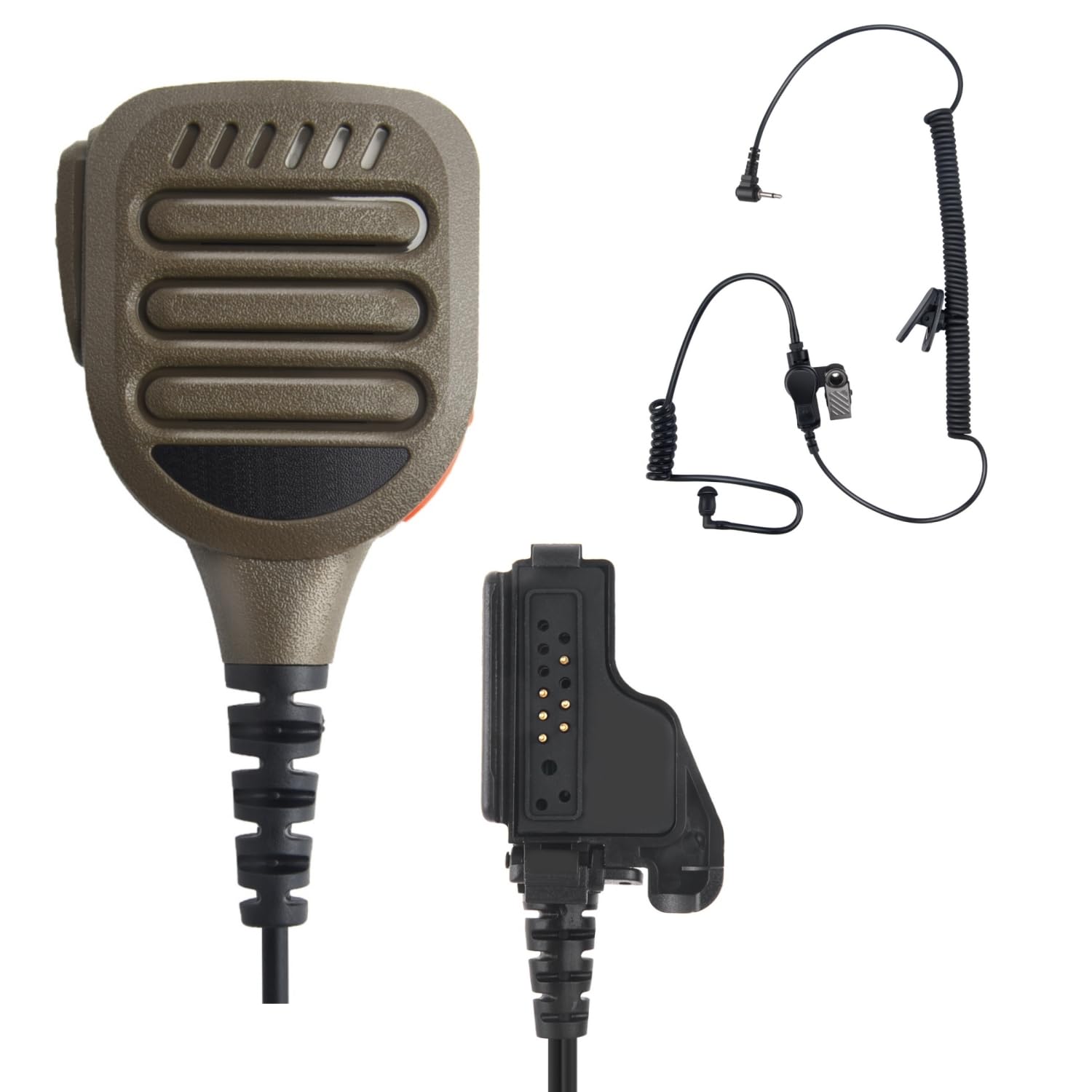 Photo 1 of Pdflie IP65 Waterproof Tan Dark Coffee Color Shoulder Mic Speaker Microphone and Earpiece Compatible with XTS 2500 5000 5000r 3000 XTS1500 XTS2500 XTS3000 XTS3500 XTS5000 XTS5000r JT1000 HT1000
