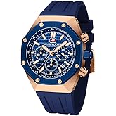 Mini Focus Mens Watch Octagon Casual Wrist Watch (Chronograph/Waterproof/Luminous/Calendar) Silicon/Leather Band Watch for Men