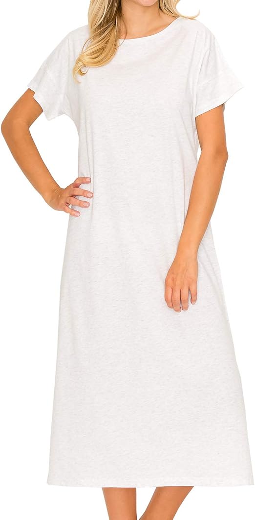 100 Cotton Lounge Dress for Women Casual Plain Solid Lightweight Breathable Soft Hand Feel