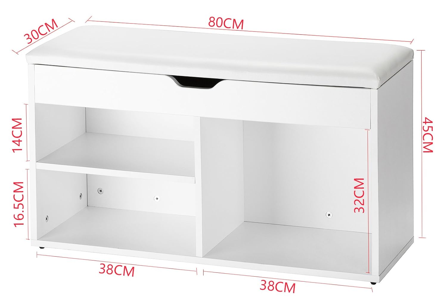 Orolay Gabinete De Zapatos De Madera Banco De Almacenamiento Zapatero