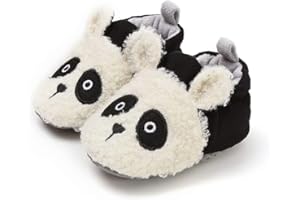 YWY Infant Baby Cozy Fleece Slippers with Non Skid Bottom Newborn Boys Girls Winter Warm Socks Booties Stay On Crib House Sho