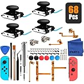 iParto 4 Pack Joystick Analog Thumb Stick for Nintendo Switch Joy Con Controller Joycon Repair Kit with Flex Cable Screws Spr
