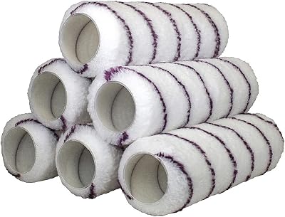 Faithfull Medium Woven Pile Roller Sleeve 230mm x 44mm Emulsion Paint Pack of 6