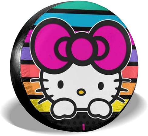 Amazon ハローキティのカラー壁紙 タイヤトート タイヤカバー タイヤバッグ 持ち運び便利 防日焼け 防水 劣化対策 タイヤ収納 1枚 車 バイク 車 バイク