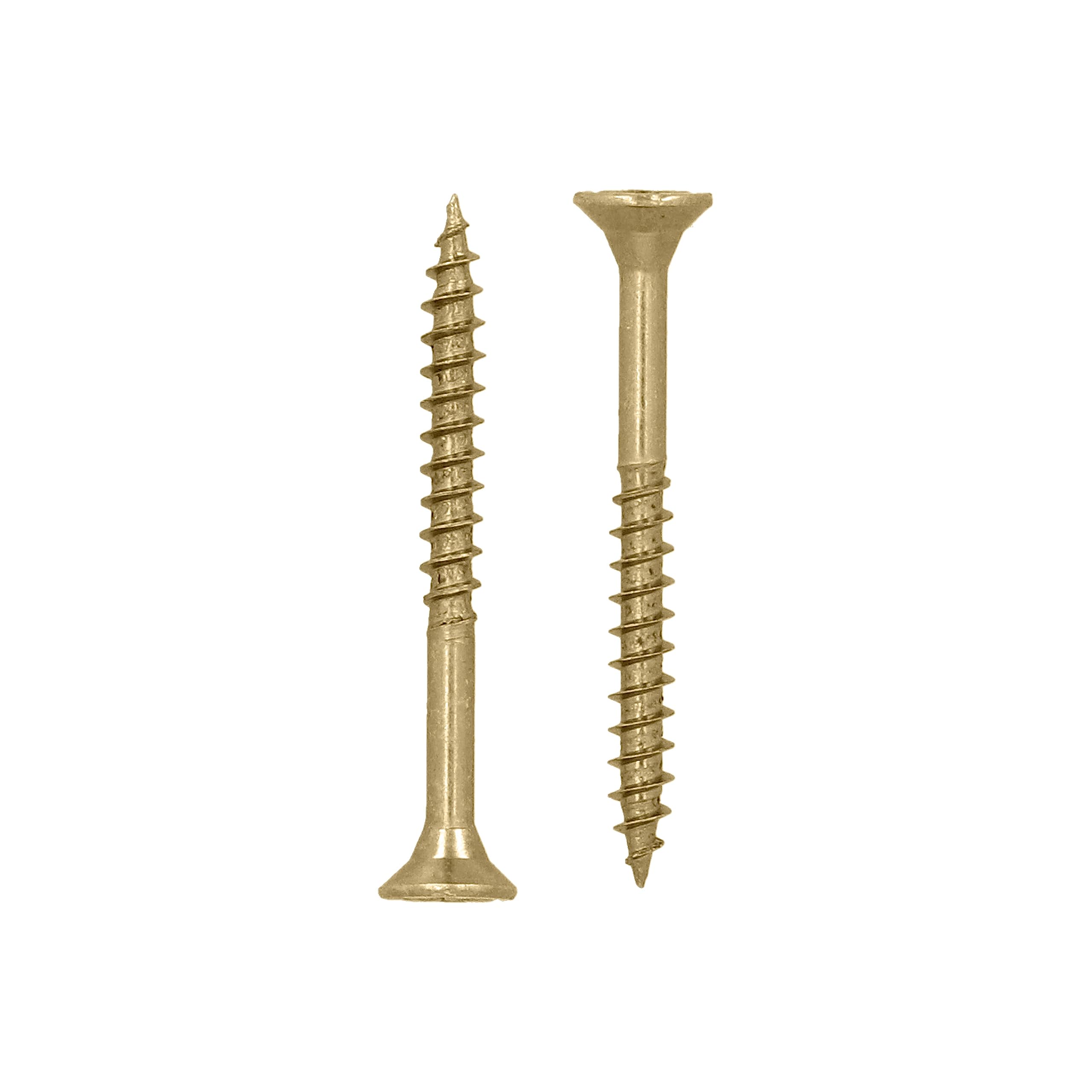 HELPMATE - Universal Wood Screws, Countersunk Head 4.0 x 40 mm, Pack of 450, Yellow Passivated Steel, T-Drive, Cone Point, Partially Threaded, Indoor & Protected Outdoor Use