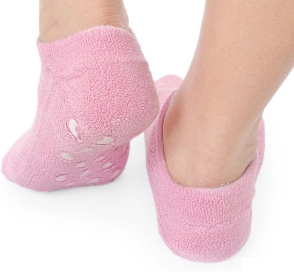 Veewon 2 Pair Moisturizing Gel Socks with Spa Quality Gel for Moisturizing Vitamin E and Oil Infused Helping Repair Dry Cracked Skins and Softens Feet - Image 3