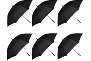 MRTLLOA 6 Pack Golf Umbrella 62/68 Inch Large Oversize Double Canopy Vented Automatic Open Stick Umbrellas for Men & Women