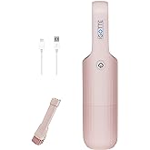 IGOTTE Portable Hand Vacuum Cleaner Handheld Cordless Cleaner for Pet Hair Dirt Home Dust, Car Interior, Lightweight, Easy to Use, Compact Design Battery Rechargeable with USB-C Cable (Pink Color)