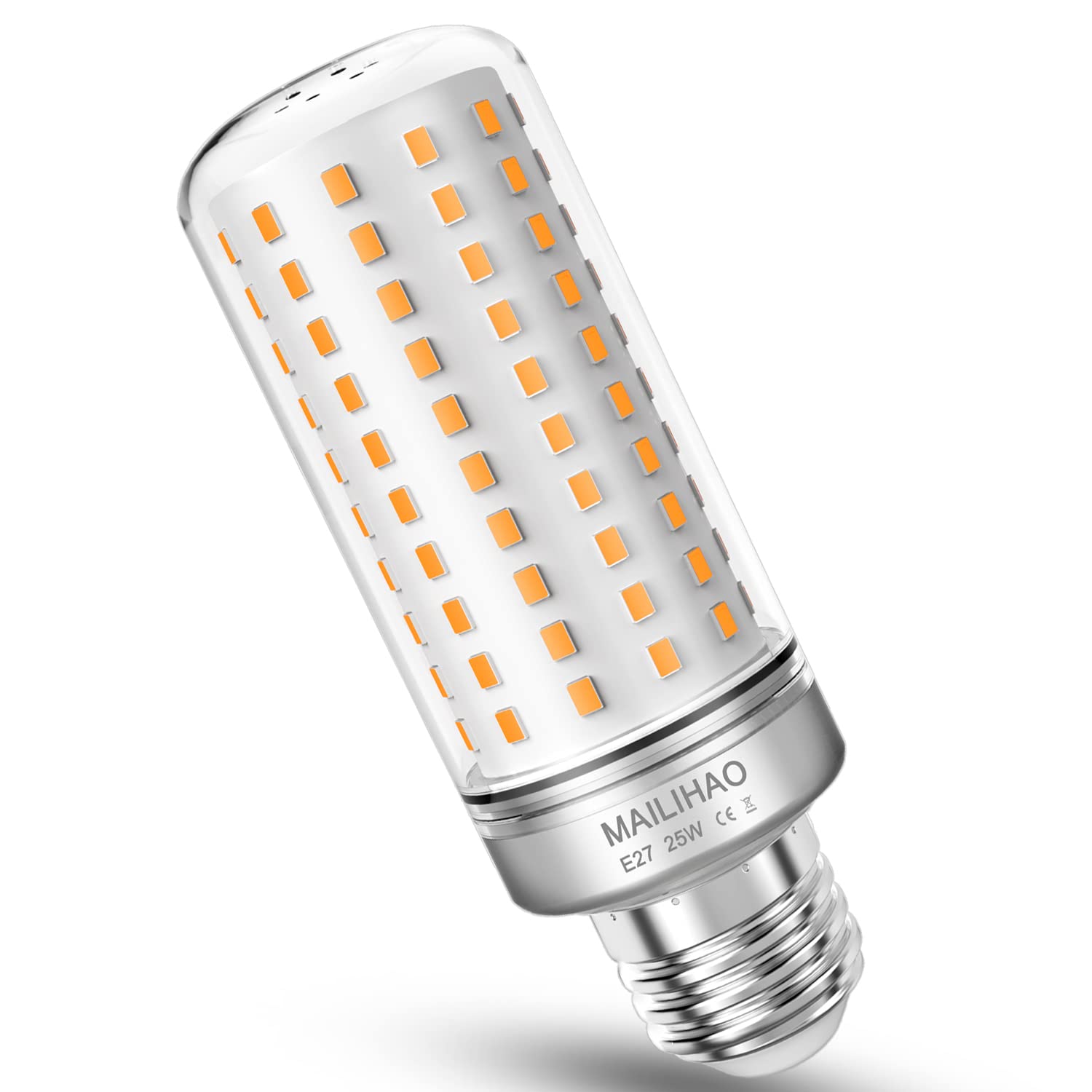 MAILIHAO 1-Pack 25W E27 Corncob Led lamp, 200W Equivalent to Light Bulbs 3000k Warm White 2500 lumens, not dimmable, Energy-Saving lamp Small Edison Screw E27 lamp