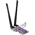 ipolex PCIE X1 to M.2/NGFF (A+E Key) WiFi Bluetooth Wireless Module Adapter Card with Dual-Band 2.4&5G 2X 5dBi Antenna