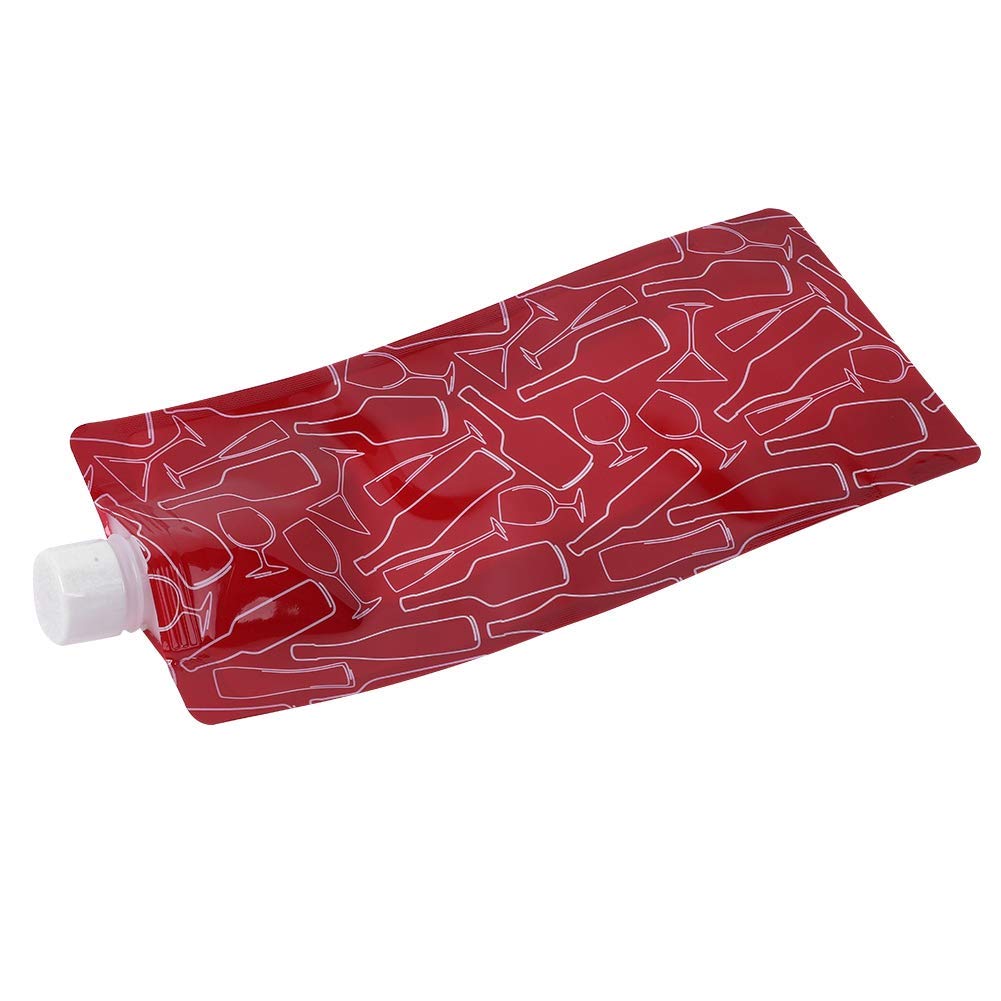HERCHR 750ml Water Carrier Folding Drinking Water Container, Reusable Wine Bottle Pouch Collapsible Liquid Leak Proof Flask Holder for Sport Camping Hiking Picnic BBQ