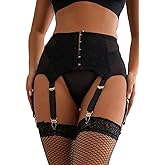 Eagerlove Womens Plus Size Garter Belt Set High Waist Suspenders for Women Lingerie with 6 Vintage Straps Clip Clasp