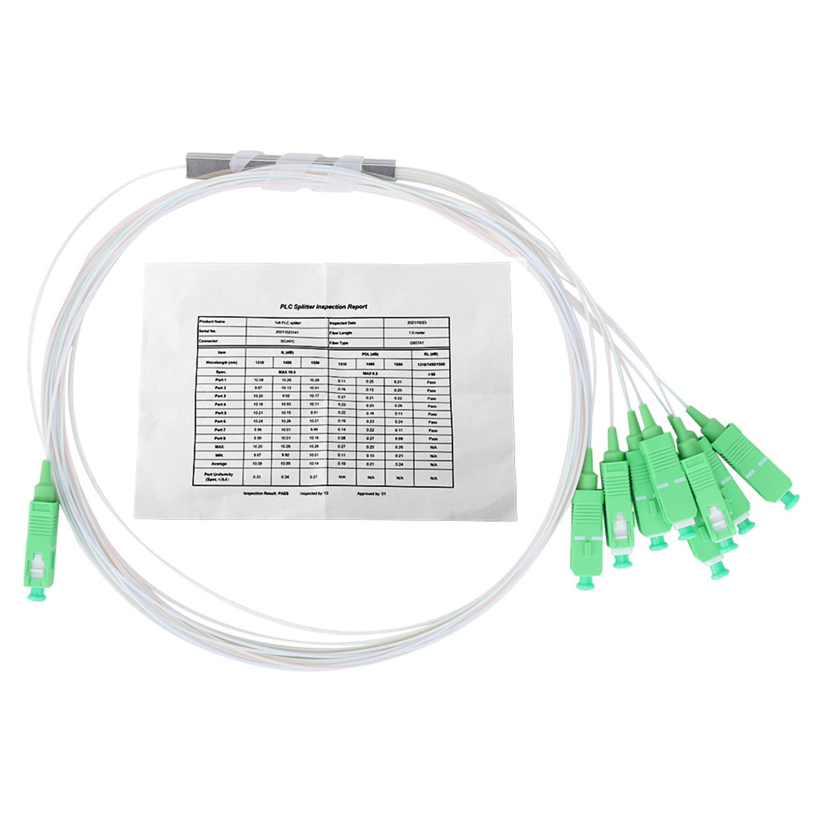 Garosa 1 x 8 Optical Splitter PLC SM Pipe-Type Networking Cables Accessories with Low Insertion Loss and High Return Loss