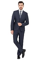 MAGE MALE Men's 2 Piece Solid Suit Two Button Notch