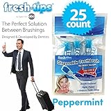 Fresh-Tips Peppermint [25 Pack] | In Just 60 Seconds Fresh Breath & Whiter Teeth While On The Go