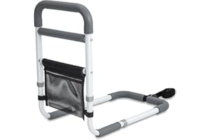 YrHeiper Bed Rails for Elderly Adults - 350LBS Heavy Duty Bed Assist Rail with Non-Slip Bedside Handle, Fall Prevention Safety Cane with Storage Pocket for Seniors, Fits King/Queen/Full/Twin Beds