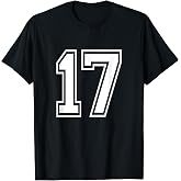Number 17 Varsity Sports Team Jersey 17th Birthday 17 Years T-Shirt