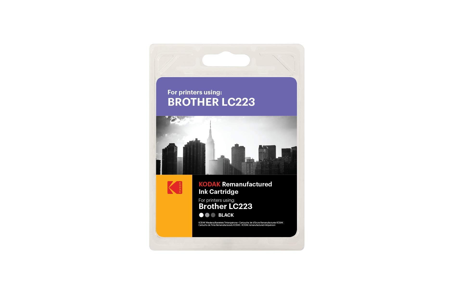 Kodak Supplies 185B022301 suitable for Brother MFCJ5320 Ink black compatible to LC223BK 550 Pages 19ml