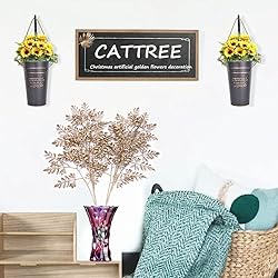 CATTREE Artificial Gold Leaves, Plastic Plants