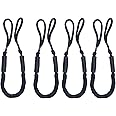 Bungee Dock Lines for Boat Shock Absorb Dock Tie Mooring Rope Boat Accessories 4-5.5 ft,4Pack (Black)