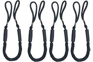 YAXSHIMU Bungee Dock Lines for Boat Shock Absorb Dock Tie Mooring Rope Boat Accessories 4-5.5 ft,4Pack (Black)