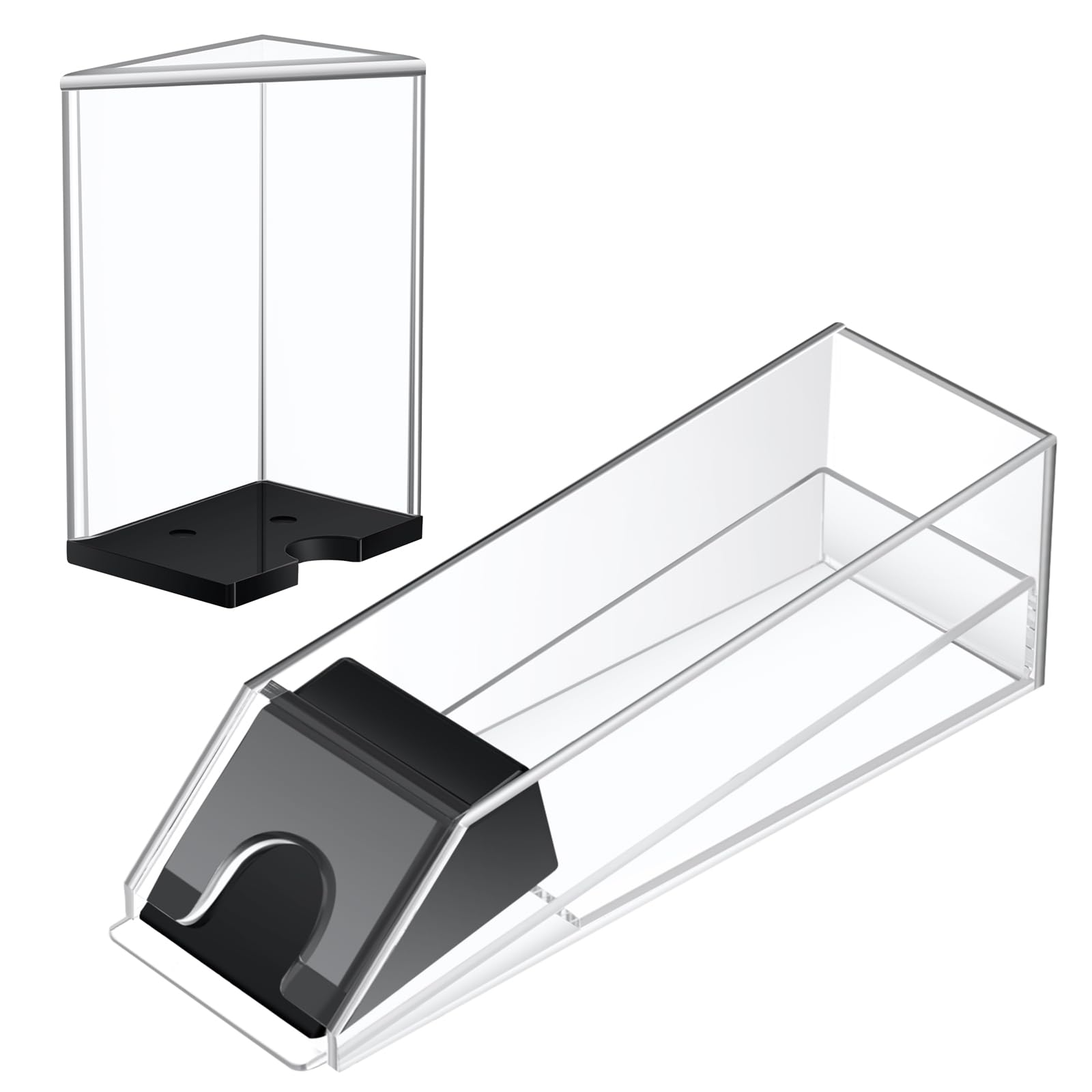 Photo 1 of Honoson Blackjack Shoe and Discard Tray Clear Acrylic Blackjack Dealing Shoe Card Dispenser for Playing Cards Discard Holder Trays for Game Poker Accessories(8 Deck)