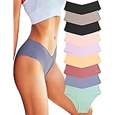 ROSYCORAL Women’s Seamless Bikini Panties Soft Stretch Invisibles Briefs No Show Hipster Underwear cheeky 9 pack XS-L