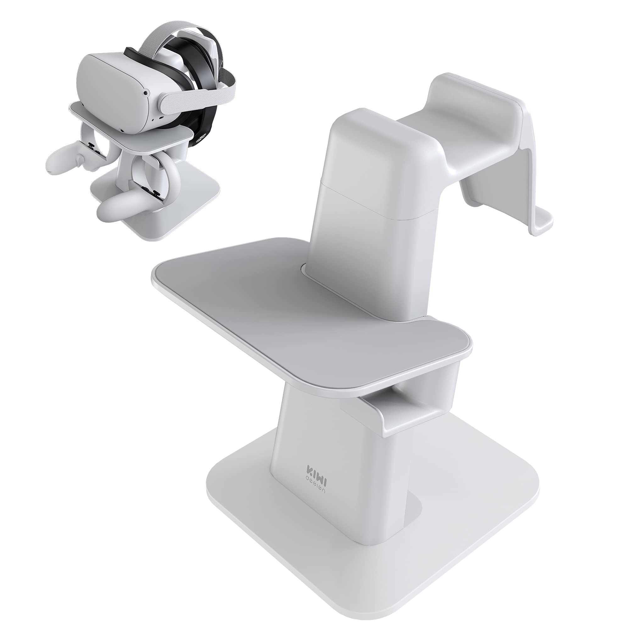Photo 1 of KIWI design VR Stand Accessories Compatible with Quest 2/PSVR 2/Valve Index/HP Reverb G2/ Pico 4/Quest VR Headset and Touch Controllers, Not Compatible with Quest 3 (Black)