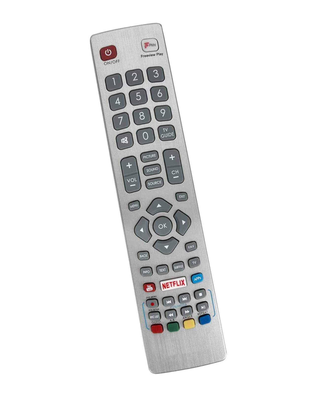 AULCMEET SHWRMC0129 Replace Remote fit for Sharp 4K OLED TV SHWRMC0121 LC-32HG5142KF LC32HG5151KF LC-32HG5151KF LC32HG5342KF LC-32HG5342KF LC32HI5432KF LC-32HI5432KF LC40CFG3021KF LC-40CFG3021KF