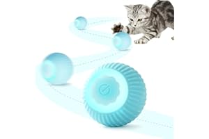 QUICDEER Interactive Cat Toy Ball, Self Moving Balls for Dogs, Engaging & Stimulating Pet Toy, Crafted from Durable ABS & Silicone, Ideal for Indoor/Outdoor Play, 1.61-Inch, Blue