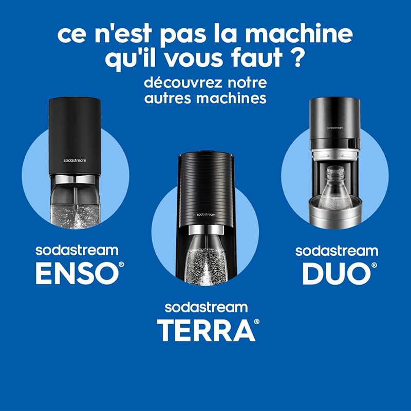 ART Machine à Soda | 1 Bouteille 1L + Cylindre 60L | Noire