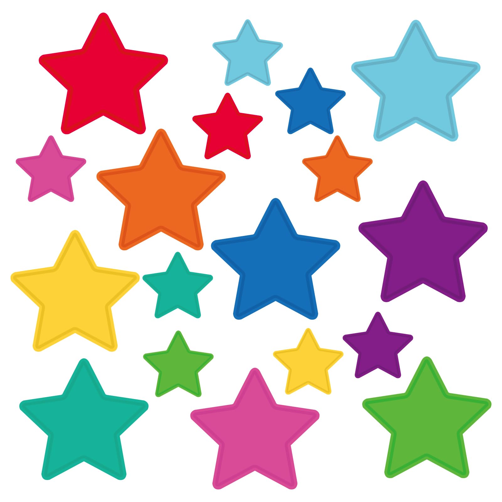 Photo 1 of Geyee 108 Pcs Star Cutouts Bright 3.5 Inch and 5.5 Inch Bulletin Board Stars Classroom Cutouts Decorations Paper Die Cut for Teachers DIY Craft Office School Chalkboard Wall Decor