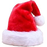 Lumadecor Red Classic Santa Hat for Adults - Comfortable Thickened Liner Christmas Party Hat, Festive Xmas New Year Eve Accessories for Women Men