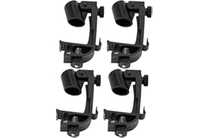 4 Pieces Universal Drum Set Microphone clip and clamp Rim Mount Mic Holder Stand Shockproof Adjustable Black