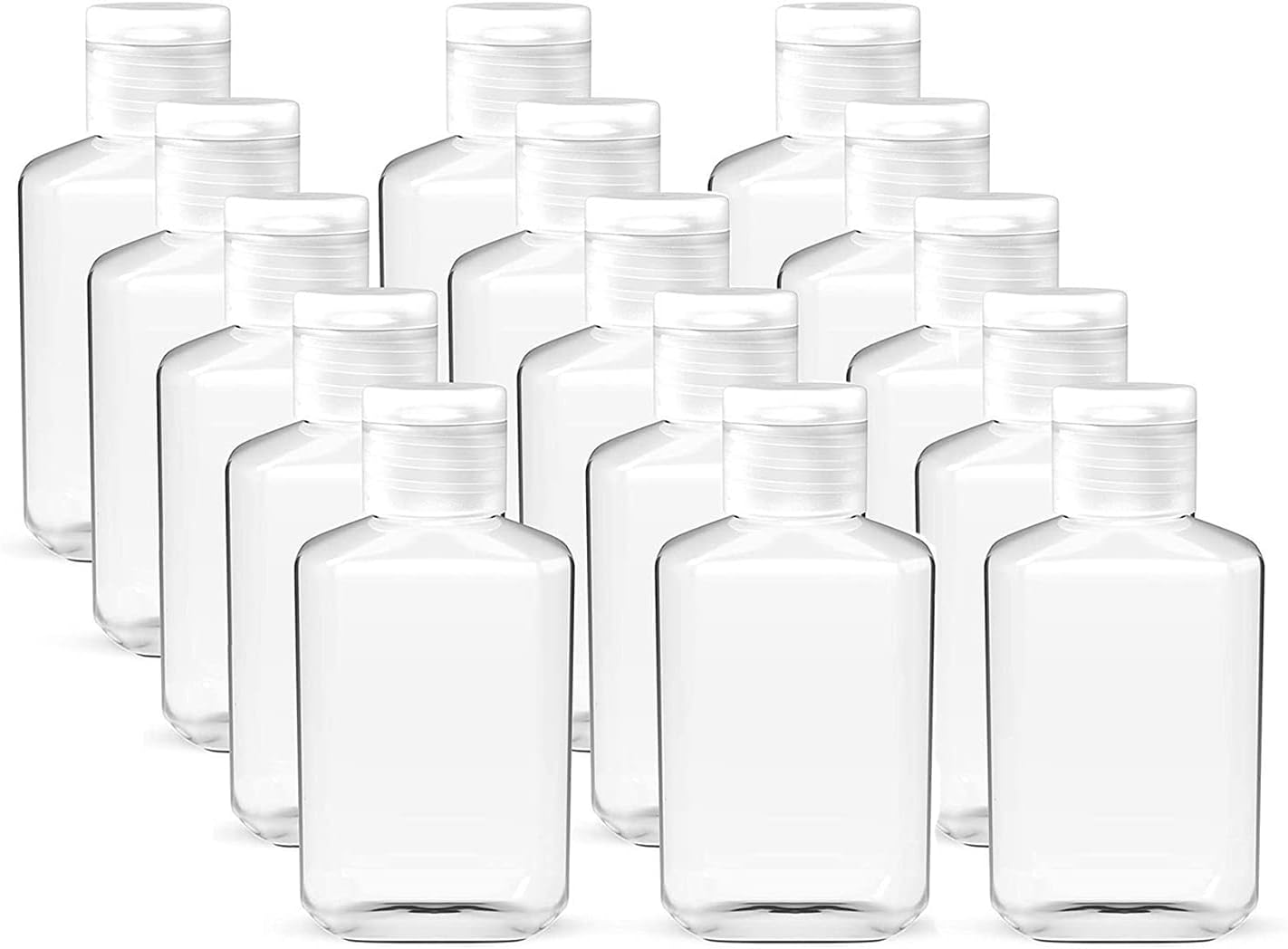 60pcs 2oz Clear Empty Travel PET Plastic Bottles with Flip Top Caps,Refillable Top Bottles, No BPA/No Parabens: Health & Personal Care
