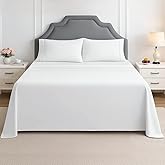 RV Sheet Sets, 42x80 Truck Size, White Solid - Fits Mattresses up to 15 Inches Deep, 4 Piece RV Bed Sheets for Campers, Motorhomes, and Travel Trailers (White)