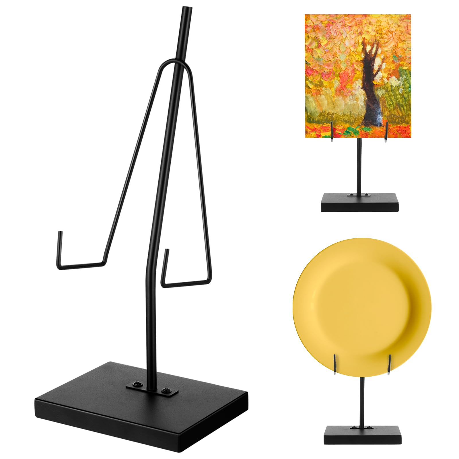 Photo 1 of RattanView Tabletop Metal Frame Holder Heavy Duty Sign Holder Elevated Picture Art Painting Display Stand Vertical Plaque Poster Easel for Home Restaurant Table Exhibition Black(10 x 5 x 4 Inches)