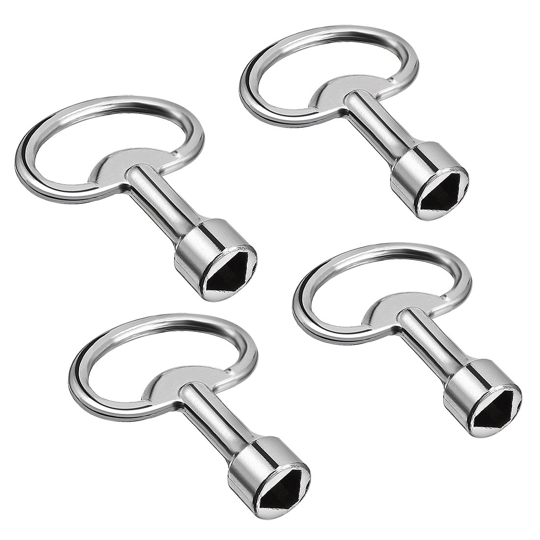 Sourcingmap 53mm Length 13mmx8mmx2mm Zinc Alloy Triangle Electrical Cabinet Key, Pack of 4