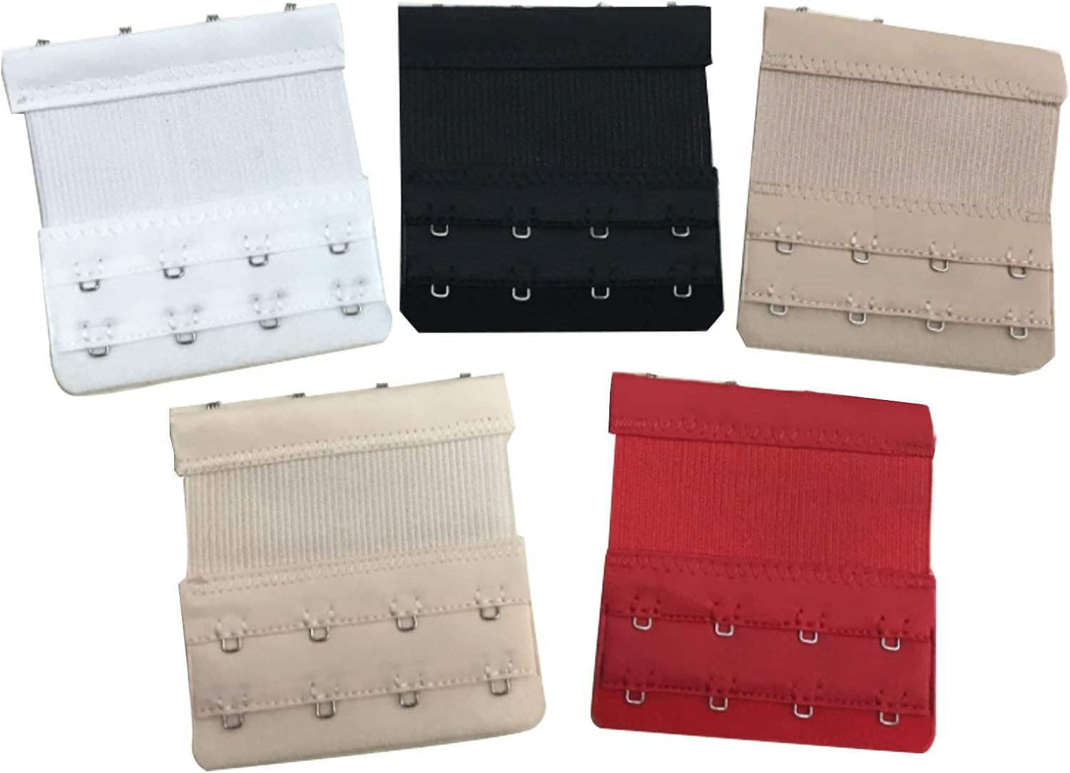 6pcs Women's Bra Extenders, 4 Hooks 2 Rows Elastic Stretchy Bra