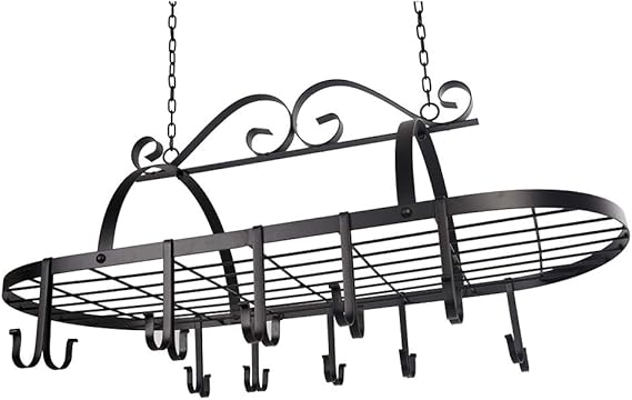 Rangement Suspendu Casseroles Porte-Casseroles Suspendu DanDiBo Cucina - Étagère Plafond 60cm - Rangement Cuisine Ou Plantes Organisation Cuisine