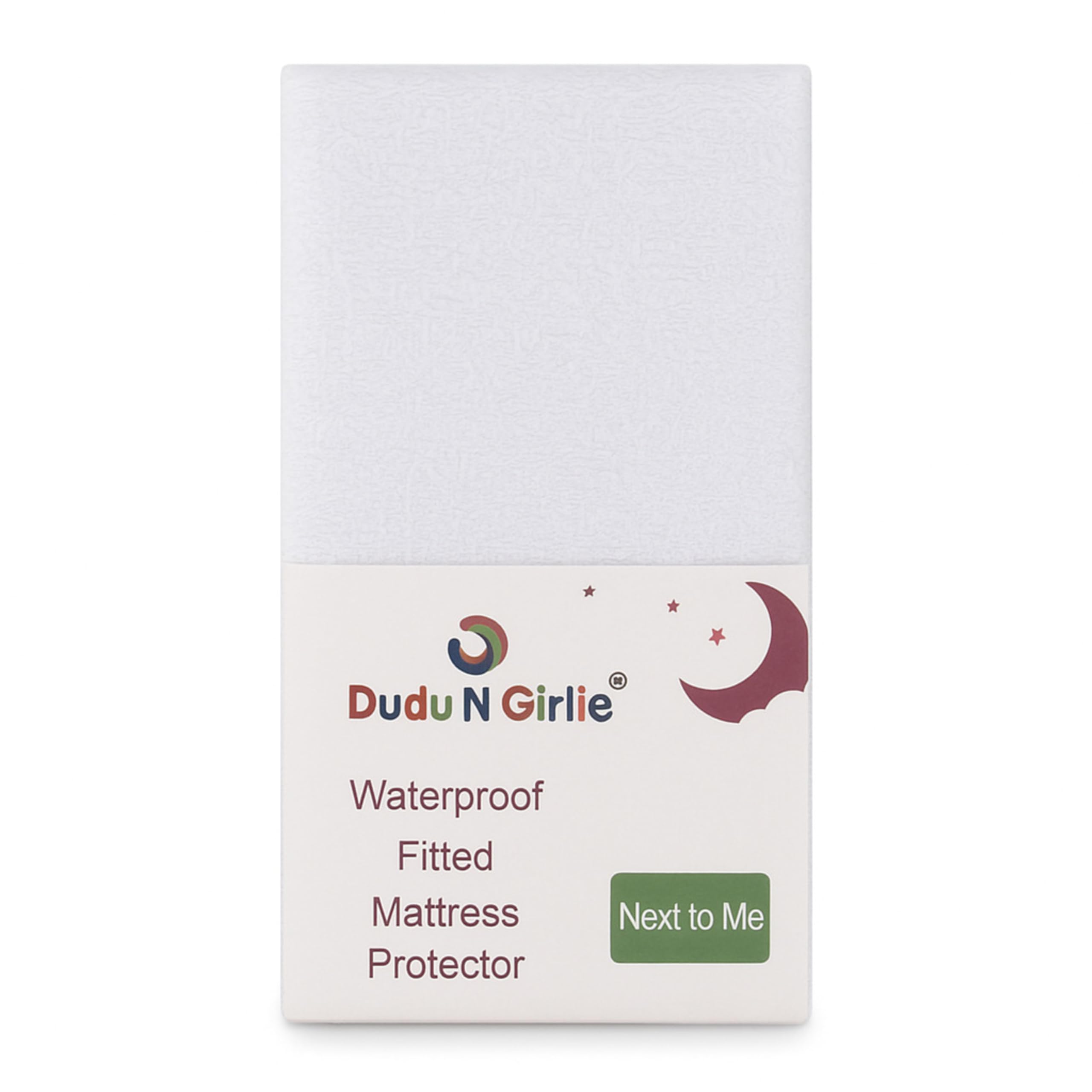 Dudu N Girlie Waterproof Mattress Protector for Chicco Next to Me Crib | Fitted Bedside Crib Mattress Cover | Fits Next2Me 51x85 cm, White.