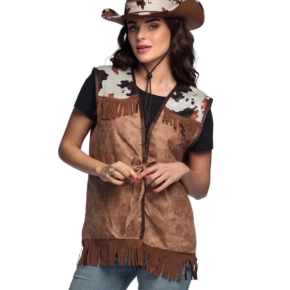 Boland 54322 Western Vest for Adults, Size M, Fancy Dress Costumes, Jacket, Cowboy, Indian, Costume, Carnival, Theme Party