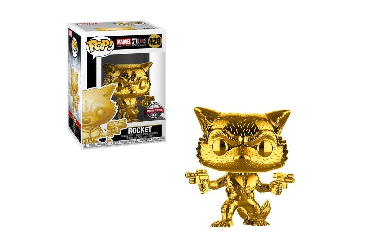 Marvel Studios - 10th Anniversary Rocket Raccoon Gold Chrome Pop! Vinyl