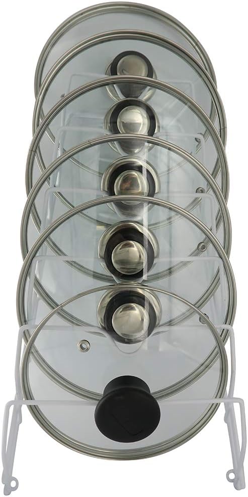 Evelots Pot Lid Storage-Cabinet Door/Wall-Organizer-6 Pot/Pan Covers-No Scratch: Kitchen & Dining