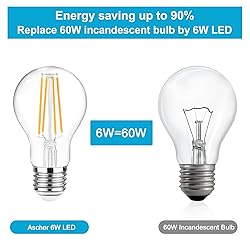 Ascher 60 Watt Equivalent, E26 LED Filament Light
