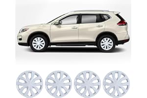 Winjet 17" Hubcaps Wheel Rims Cover for 2014-2020 Nissan Rogue [2014 2015 2016 2017 2018 2019 2020 Nissan Rogue] Wheel Rim Covers 17 Inch Hubcaps Set of 4 (White Lacquer)
